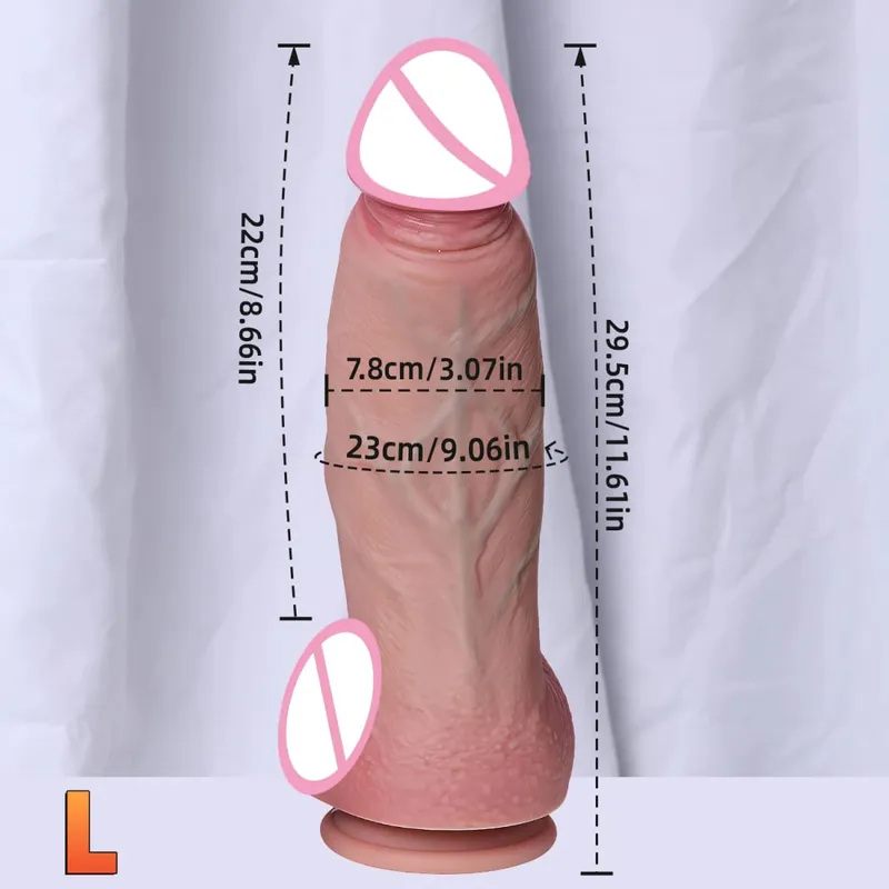 Neuer realistischer weicher Doppel-Silikon-Großdildo, 2 Farben, Penis, 3 Größen, vaginale Masturbation, Saugnapf, Schwanz, Frau, Analsex-Spielzeug — image 11
