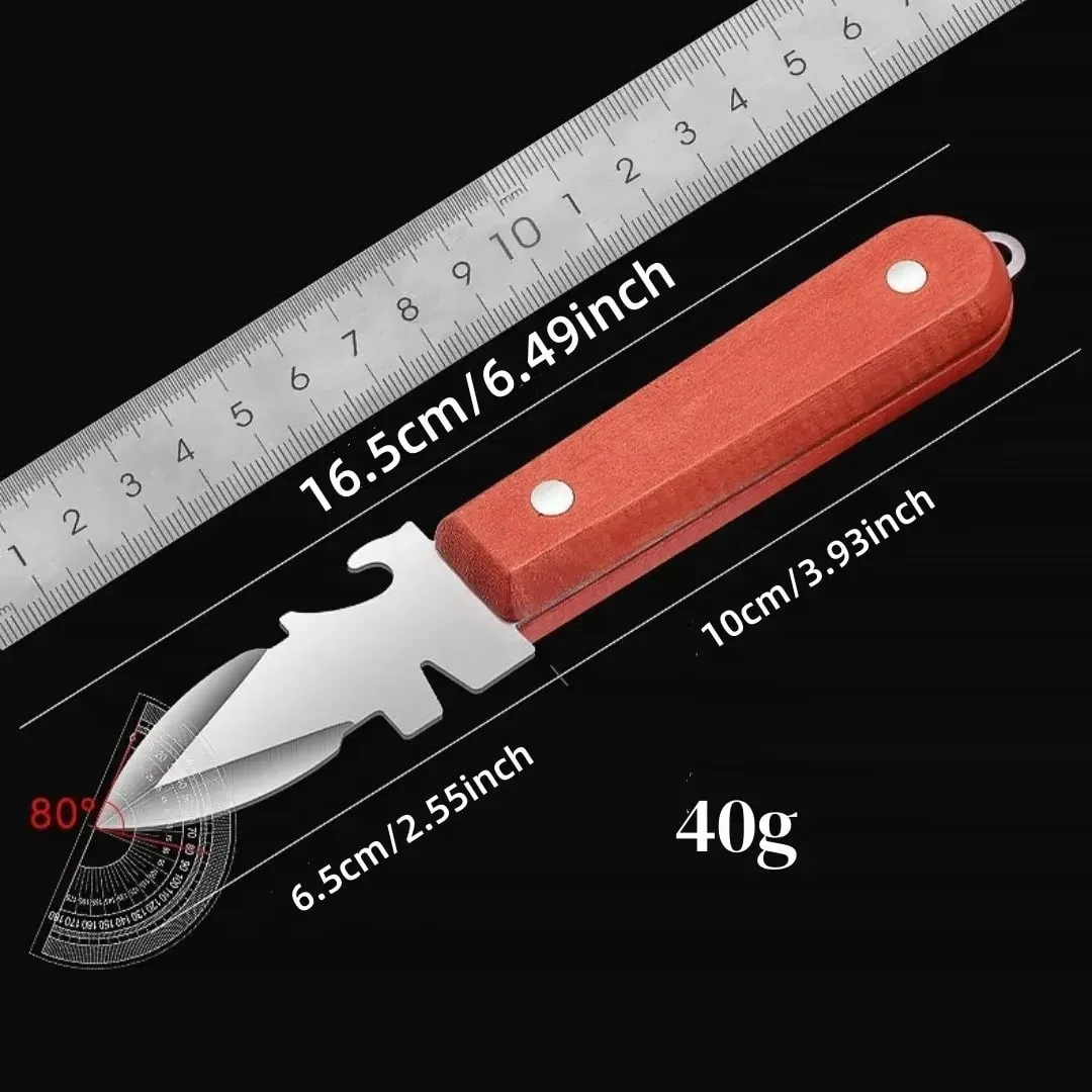 Coltello per ostriche in acciaio inossidabile in legno di colore nero Accessori per utensili da cucina Gadget apriscatole addensati di lusso leggeri — image 12