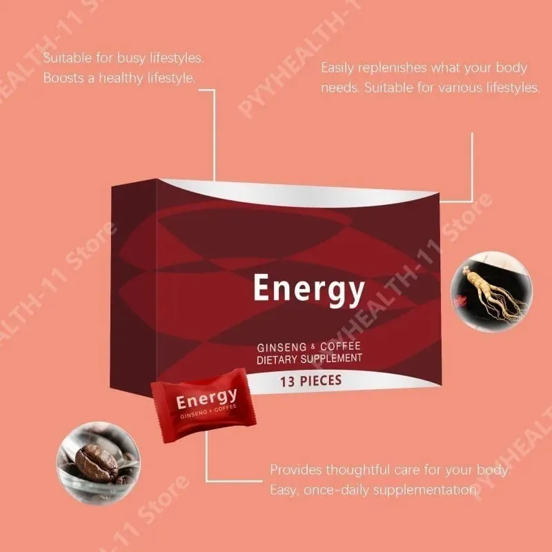 Ginseng Enerji Kahve Destek Poşetleri 13 Paket Günlük Odaklanma için Bitkisel Canlılık Takviyesi Doğal Dayanıklılık Desteği Taşınabilir Kullanım