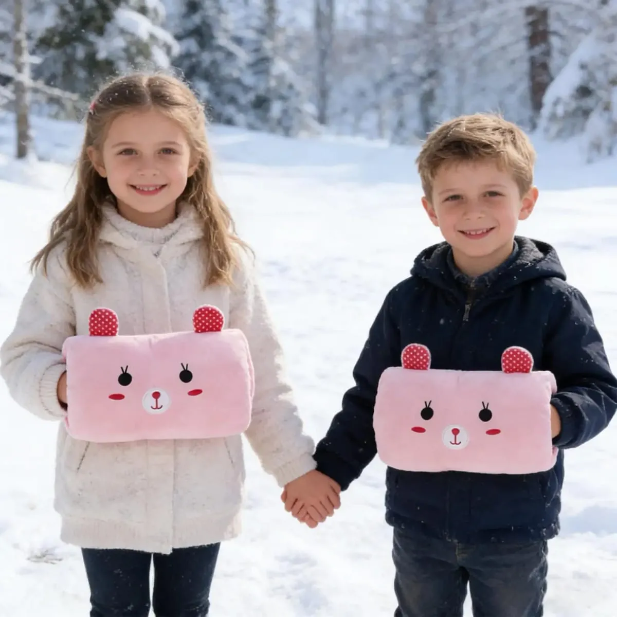 Hand Warmer Pillow Bunny Shape Hand Muff Throw Pillow for Kids Classroom Travel Napping Winter School Home Cold Weather