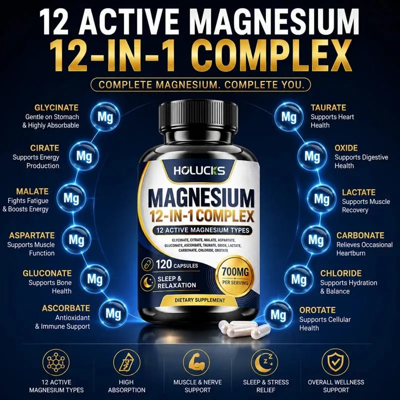Magnesiumcapsules met 1000 mg citraat Ondersteuning Ontspanning Verlicht vermoeidheid Hartgezondheid Dagelijkse vitaliteit voor mannen en vrouwen — image 3