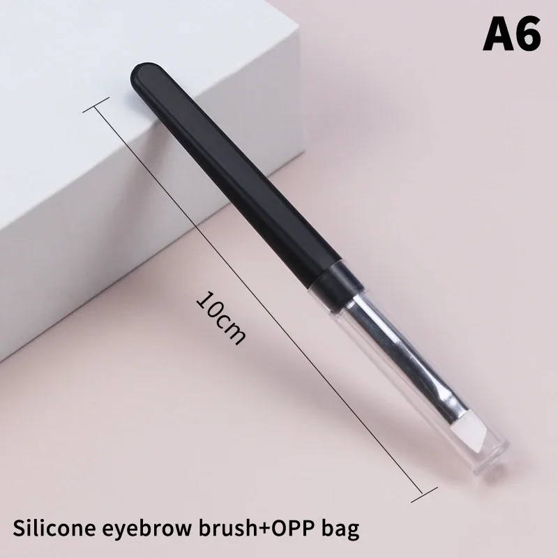 ★▲1PC bærbare øjenskygge makeup børster Rejsestørrelse Makeup børster Øjenbryn Silikone Glit Essentielle kosmetiske værktøj med låg — image 9