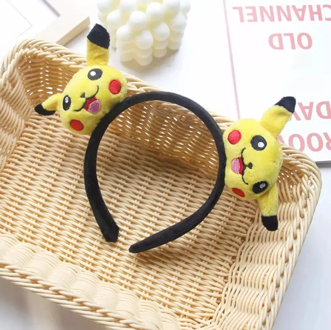 7 รูปแบบ Pikachu น่ารักอุปกรณ์เสริมผม Pokemon Headband Plus ตุ๊กตาแถบคาดศีรษะเชือกผมสายรัดข้อมือ Kawaii ของเล่นเด็กคอสเพลย์ของขวัญ — image 6