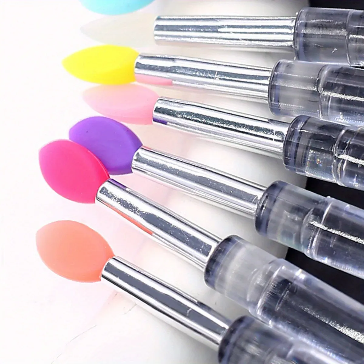3/5/10PCS Tragbare Silikon Lippen Pinsel Mit Abdeckung Weiche Multifunktionale Lip Balm Applikator Lippenstift Lipgloss Make-Up pinsel — image 1