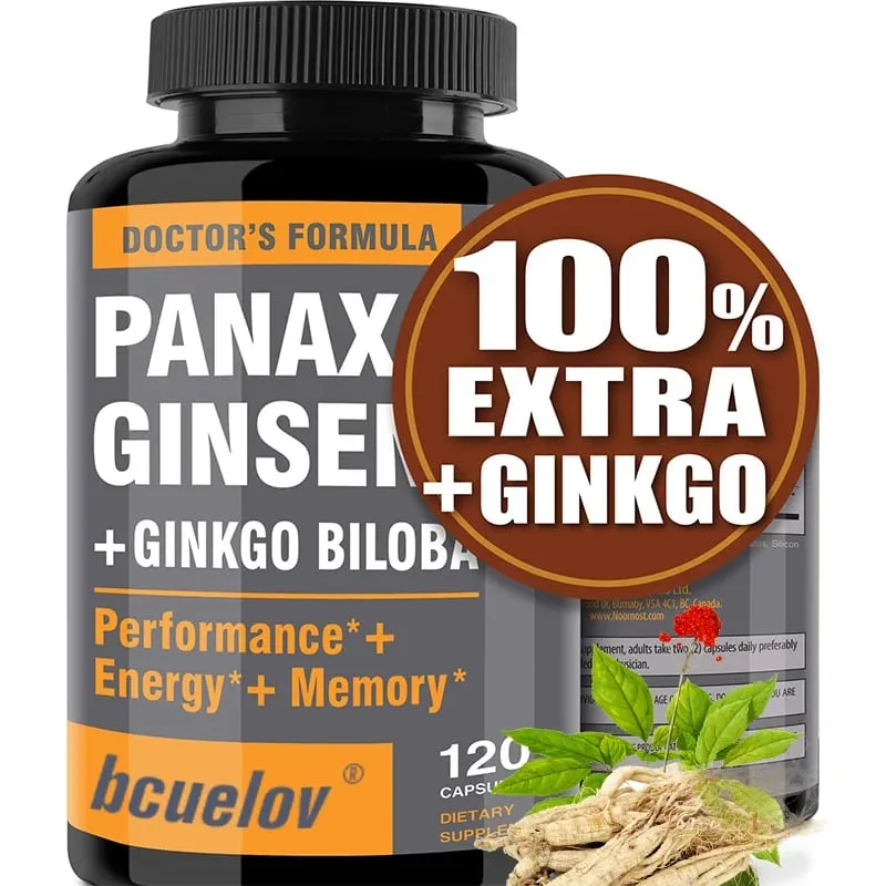 โสม + อาหารเสริมแปะก๊วย Biloba ช่วยเพิ่มโฟกัสพลังงานรองรับประสิทธิภาพทางปัญญาของนักกีฬาและสุขภาพหัวใจ 120 แคป — image 5