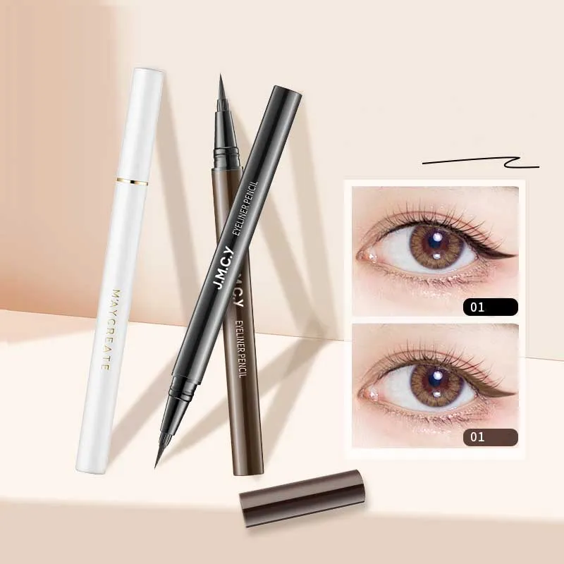 1 ชิ้นสีดำ Eye Make-up Liquid Eyeliner Lasting กันน้ำไม่ซีดจางเครื่องมือแต่งหน้าความงาม Quick Dry Non Halo Dye อายไลเนอร์ — image 5