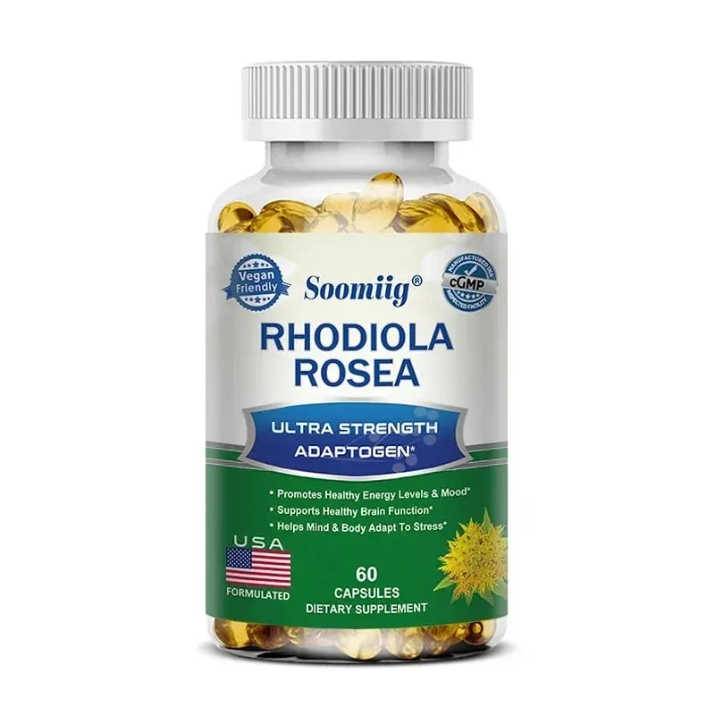 Rhodiola Rosea Capsules - High Strength Rhodiola Rosea Complex Supplement Mood Brain Non-GMO Gluten-Free — image 9