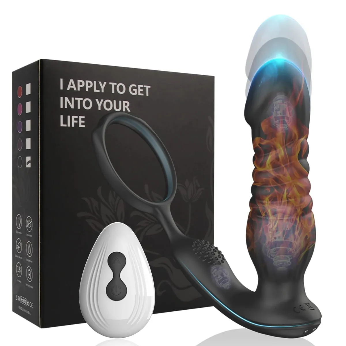 Mandlig prostatamassage Støbende Vibrator Analprop Vibrator Silikonering Forsinkelse Ejakulation Masturbator Voksen Sexlegetøj til mænd — image 1