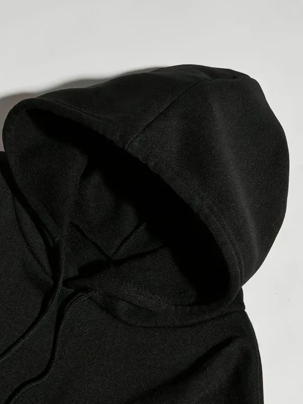 Felpa con cappuccio comoda elastica micro stampata con lettera gotica autunnale da uomo alla moda, abbigliamento urbano da strada — image 2