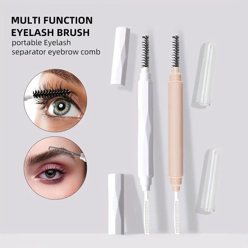 (.) 1 Stk Øjenbryn Make Up Børster Dual Ended Bryn Kam Makeup Børste Rustfrit Stål Øjenvipper Roller Øjenvipper Hvidt skønhedsværktøj — image 5
