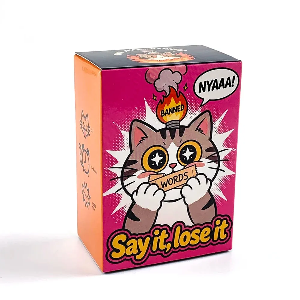 Say It Lose It Banned Words Guessing Card Game Cartoon Cat Design Family Party Interactive Board Game Holiday Entertainment Game — image 1
