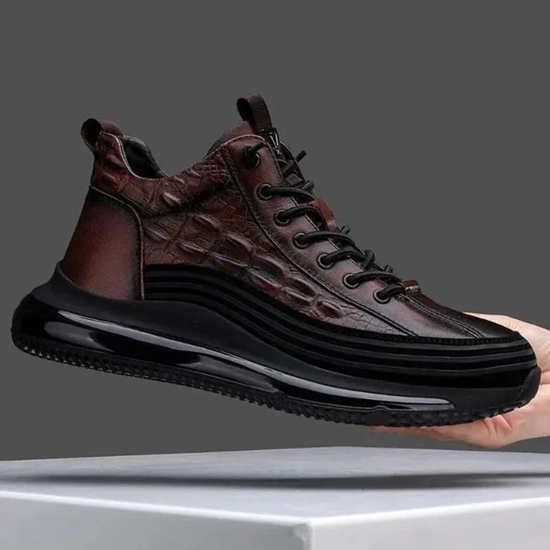 2026 ฤดูใบไม้ร่วงรูปแบบจระเข้ผู้ชายรองเท้าผ้าใบ Lace Up Casual Platform Vulcanized รองเท้าชาย Anti-SLIP Zapatillas Hombre — image 2