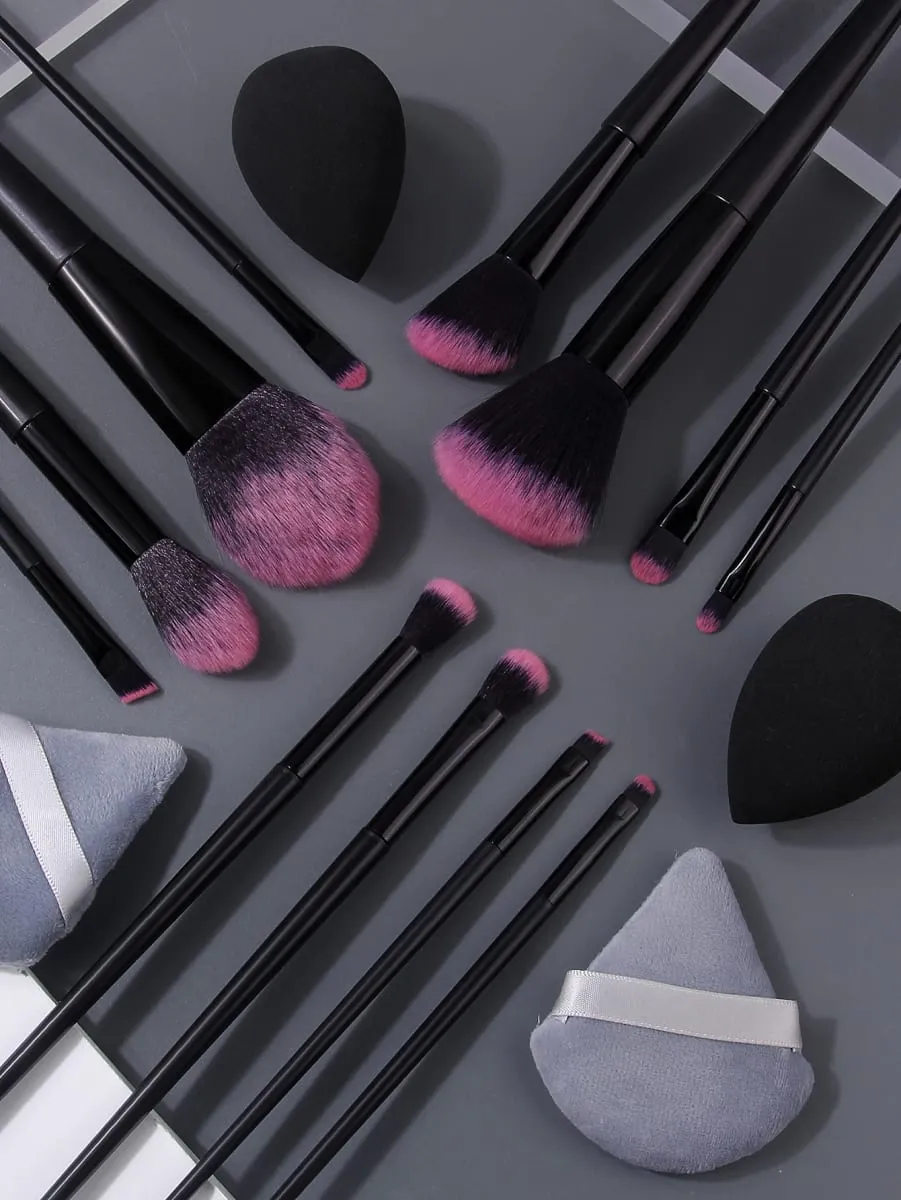 16ks profesionální sada štětců na make-up – měkké nadýchané kosmetické štětce pro podkladové pudrové oční stíny a kosmetické nástroje pro míchání — image 4