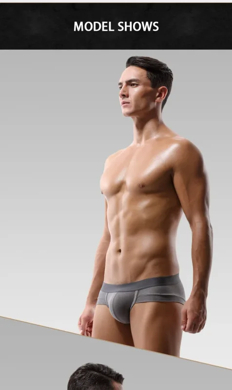 5PCSSlip da tre pezzi da uomo con custodia a forma di U, tessuto modal, traspirante, pantaloni a vita bassa estivi per giovani — image 17