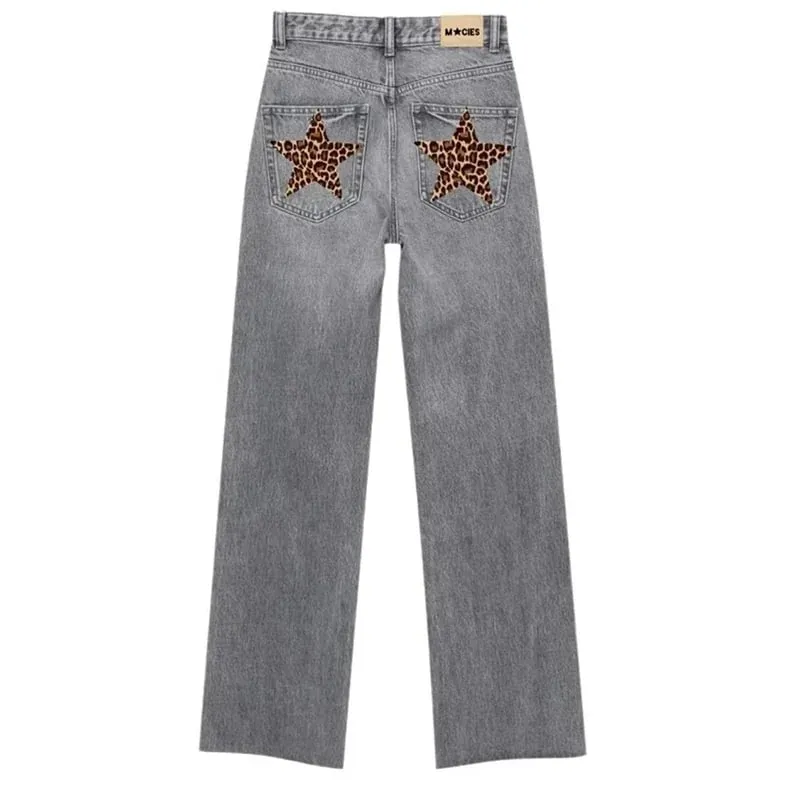 2026 japanischen stil high street patchwork bestickte jeans männer goth Harajuku mode breite bein jeans y2k retro casual hosen — image 14