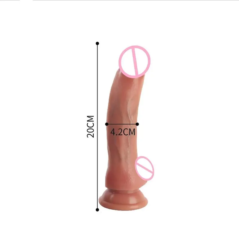 Soft Realistic Skin Feel Human Penis Levné Dildo Dvojitá silikonová přísavka Thick Dick Anální sexuální hračky Muži Ženy Gay Strapon Cock — image 8