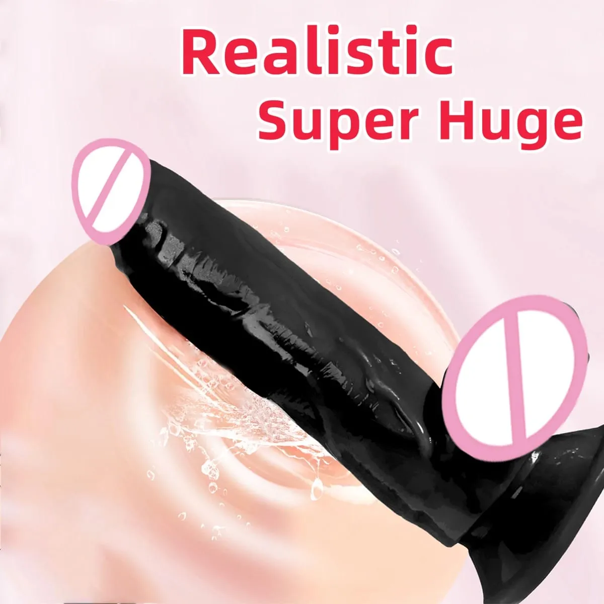Dildo besar realistik zakar palsu yang besar dengan cawan sedutan batang tiruan fleksibel faraj wanita melancap dubur untuk mainan seks lesbain — image 5