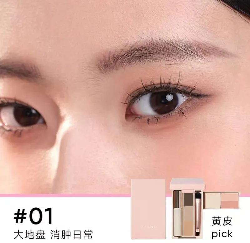Judydoll All-in-One Eyebrow Palette PortableMultiFunction Eyeshadow Blusher Makeup Set For Travel Blush Contouring