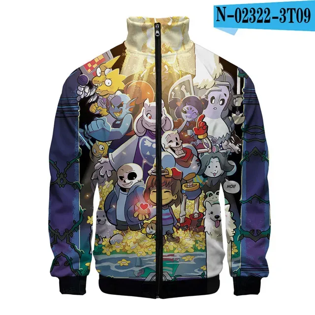 Sang Trọng Phổ Biến Sans Undertale 3D In Hình Dây Kéo Áo Raglan Áo Gió Bé Trai/Bé Gái Thoải Mái Cổ Đứng Áo Áo Khoác — image 37