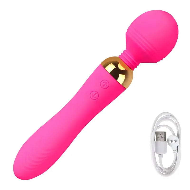 Bacchetta magica 2 vibratori motore per le donne capezzolo stimolatore clitoride vaginale spina anale grosso dildo masturbatore femminile giocattoli del sesso uomini erotici