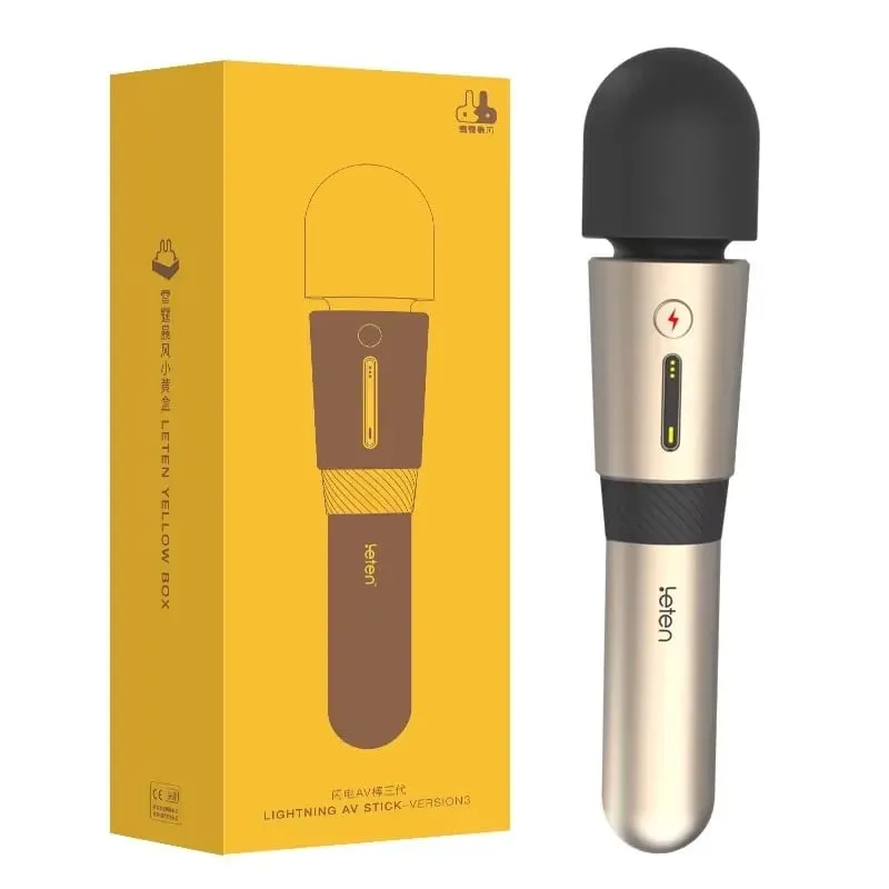 Leten Lightning 3 강력한 진동기 빅 헤드 매직 AV 완드 마사지 여성 젖꼭지 클리토리스 자극기 성인 섹스 토이 For 여성용 — image 1