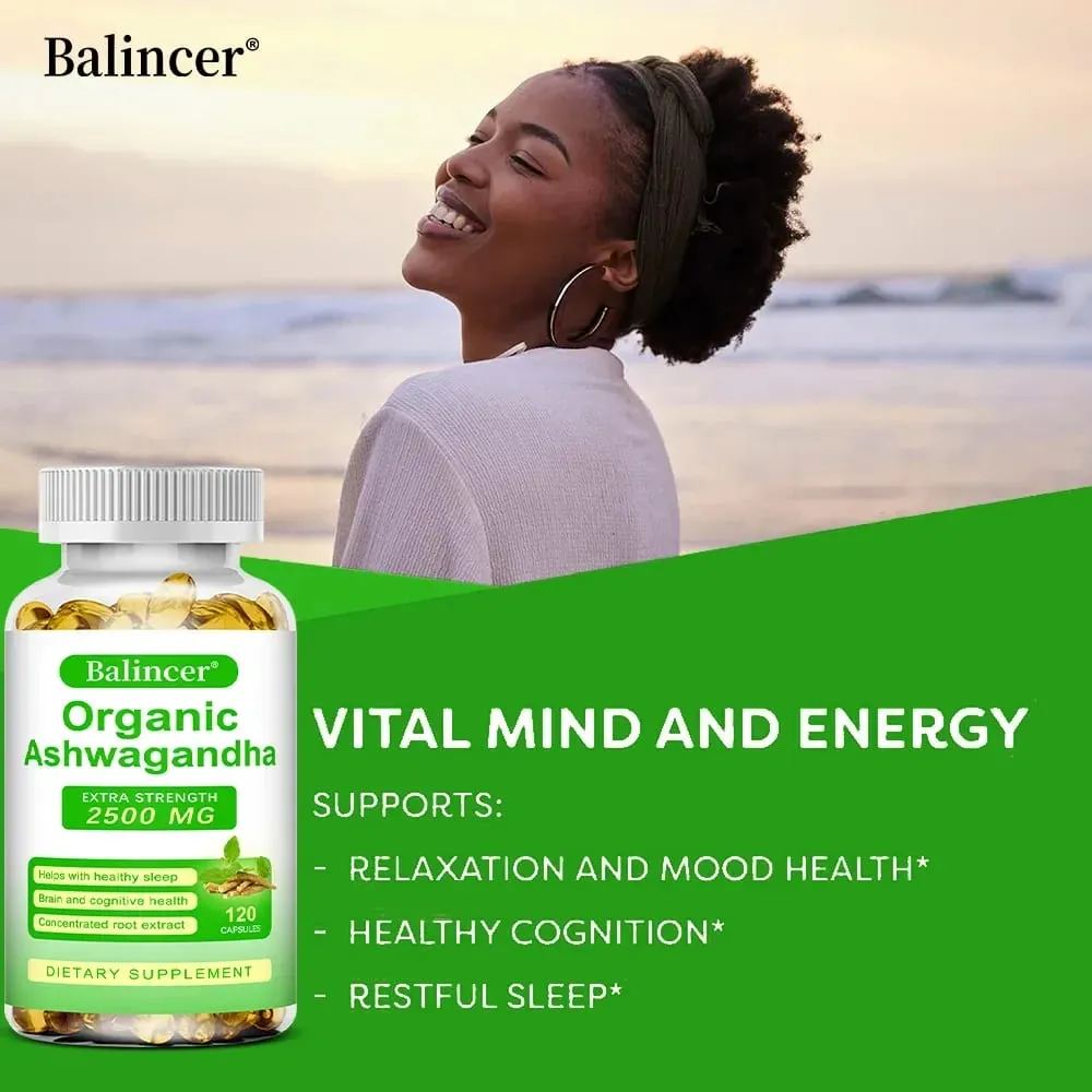 Ashwagandha Supplement- Supports Brain and Memory Improves Focus Stamina Improves Mood and Sleep - 120 Capsules — image 6