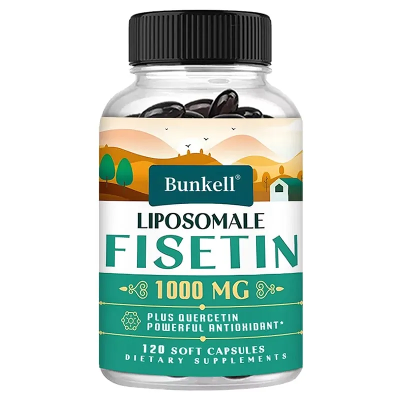 Liposomal Fisetin dengan Quercetin - Potensi Tinggi 1000 Mg Kombinasi Tambahan Antioksidan untuk Kesihatan Optimum