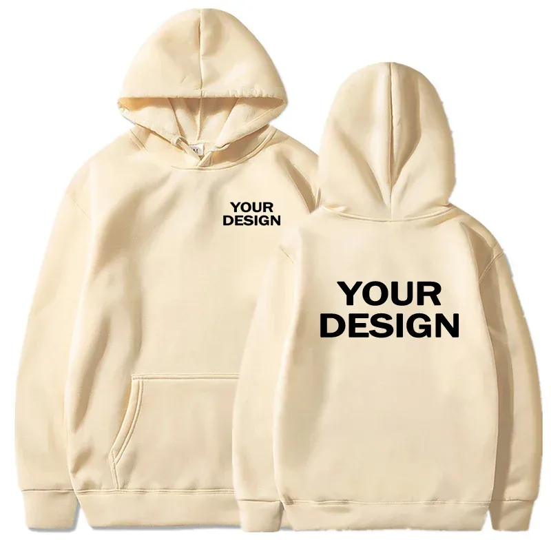 Customized printed men's and women's hoodies, loose casual solid color hoodies, personalized street long sleeved sweatshirts — image 4