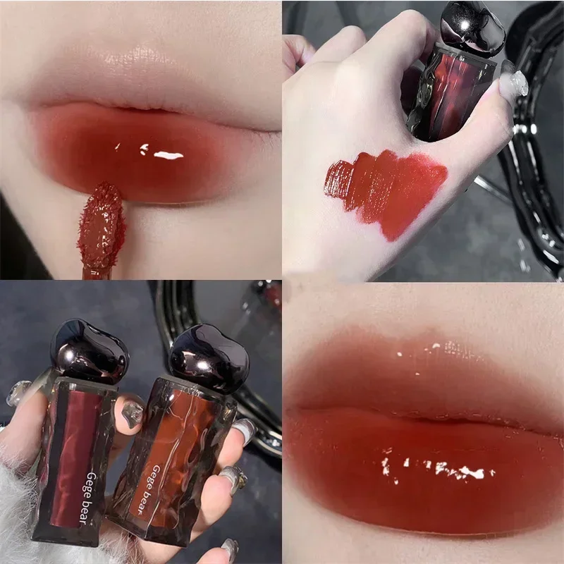 Lipstik Cair Pelembab Lip Gloss Pencelupan Cermin 7 Warna Kosmetik Rias Wajah Alami Korea Pewarna Bibir Merah Tahan Air Tahan Air — image 8