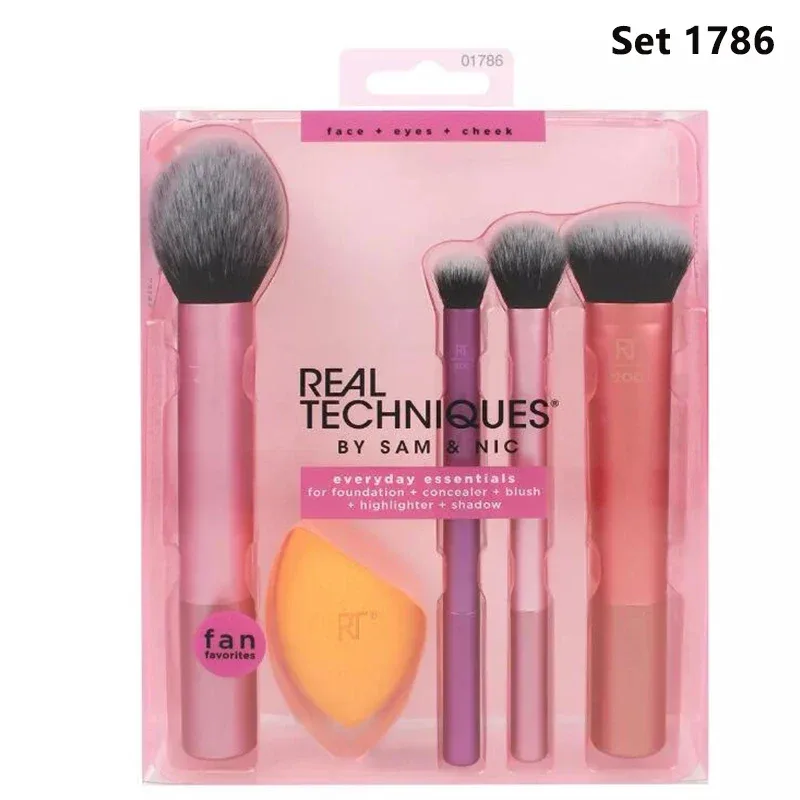Set Kuas Rias Professioanl Teknik Nyata Berbulu Lembut untuk Kosmetik Bedak Foundation Alat Kecantikan Pencampur Eyeshadow Wajah — image 12