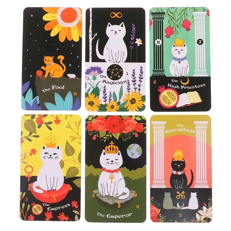 Kad Tarot Kucing Mekar Misteri Ramalan Oracle Card Board Permainan Kad Bermain Bahasa Inggeris — image 3