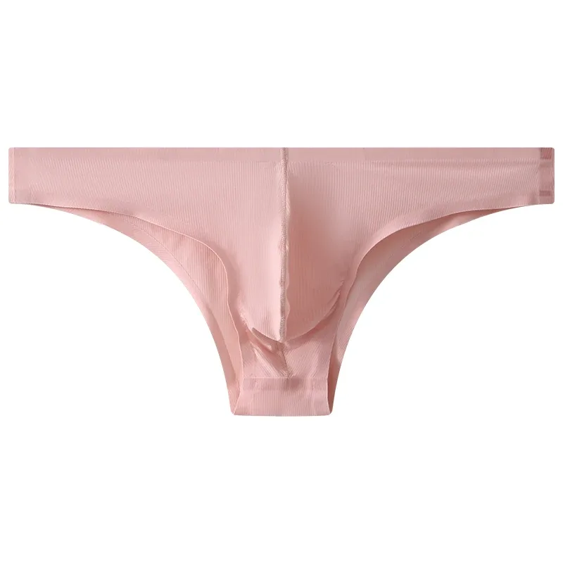 Sous-vêtements pour hommes, demi-hanche, petit Triangle, taille basse, Sexy, jeunes hommes, slip en soie glacée, sans couture, culotte d'été légère et respirante — image 20