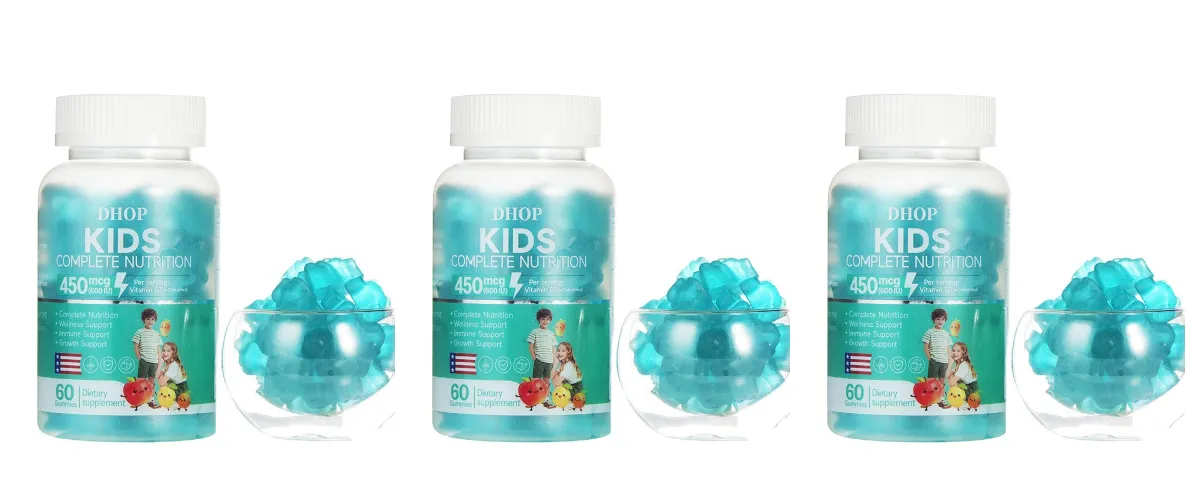 Gummies multivitamines pour enfants vitamine D3 C Zinc B vitamines soutien immunitaire bien-être quotidien Nutrition saveur de fruit 60 Gummies — image 9