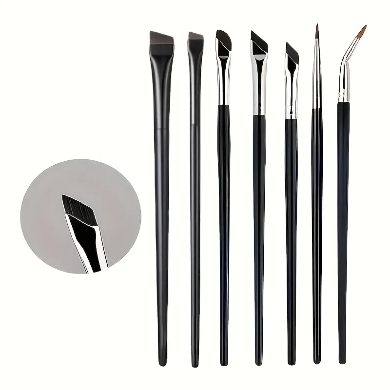 7 ชิ้น Precision Detail ชุดแปรงแต่งหน้า Ultra Thin Eyebrow Lower Lash Eyeliner แปรงแต่งหน้า Eye — image 1