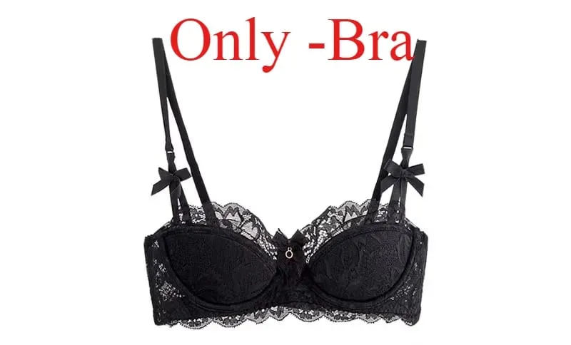 Français Pure Desire Bralette petit buste AB tasse Push Up sans fil dentelle soutien-gorge pour fille potelée nœud conception mince pli confort grande taille — image 9