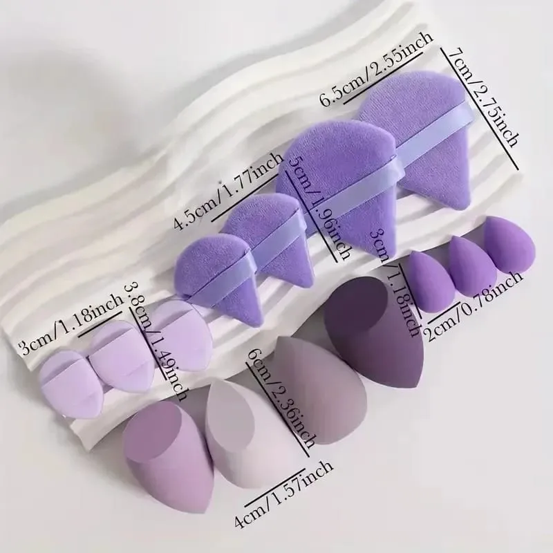14 pièces éponge de maquillage mélangeur cosmétique beauté oeuf fond de teint éponges bouffées de poudre accessoires de maquillage outils de maquillage pour femmes — image 6
