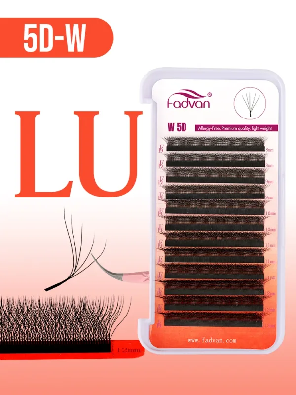 Fadvan 5D W Shape Lashes Czarny/brązowy 5D Miękkie sztuczne rzęsy z norek 12 rzędów 5D Fan Lashes Dostawca — image 4