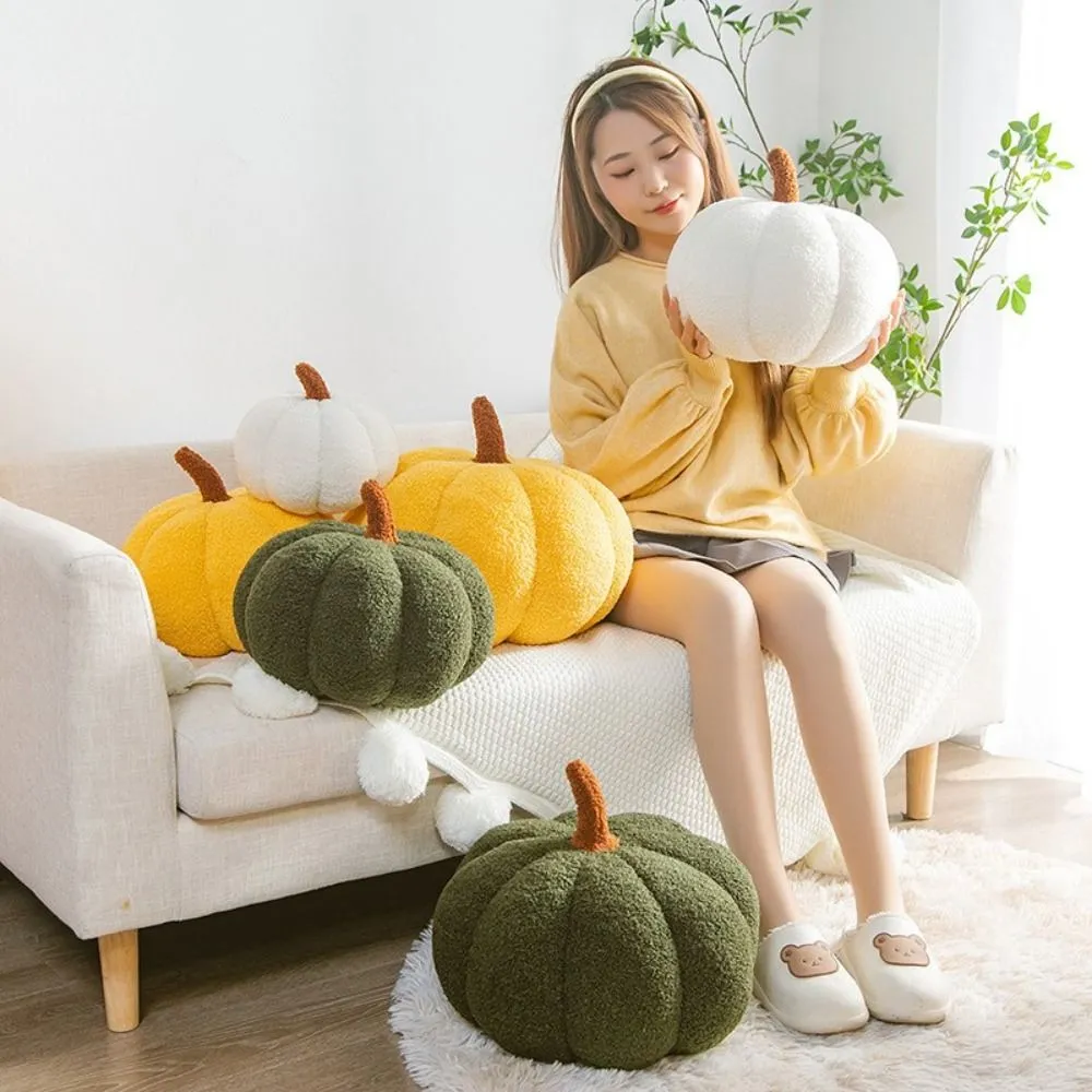 Cuscino di zucca in cotone per decorazioni per la casa Cuscino di zucca morbido e carino Cuscino con schienale morbido simulato di zucca — image 3