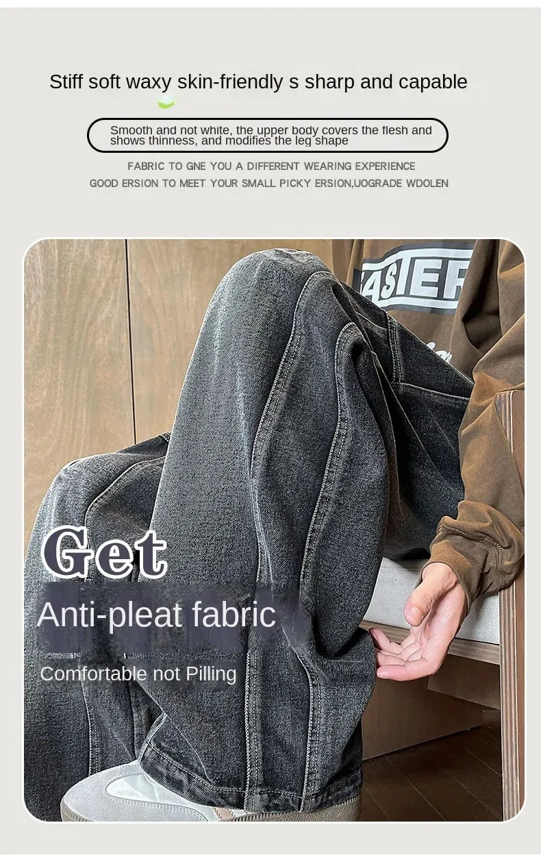 Herren Jeans Mann Hosen Frühling American Retro Patchwork Bequeme Große Größe Lose Denim Hosen Plus Size Böden Stilvoll Lässig — image 9