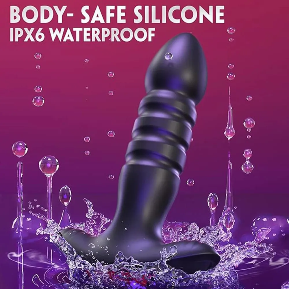 Bluetooth app empurrando plugue anal vibrador controle remoto telescópico massageador de próstata butt plug estimulador brinquedos sexuais para mulher — image 4