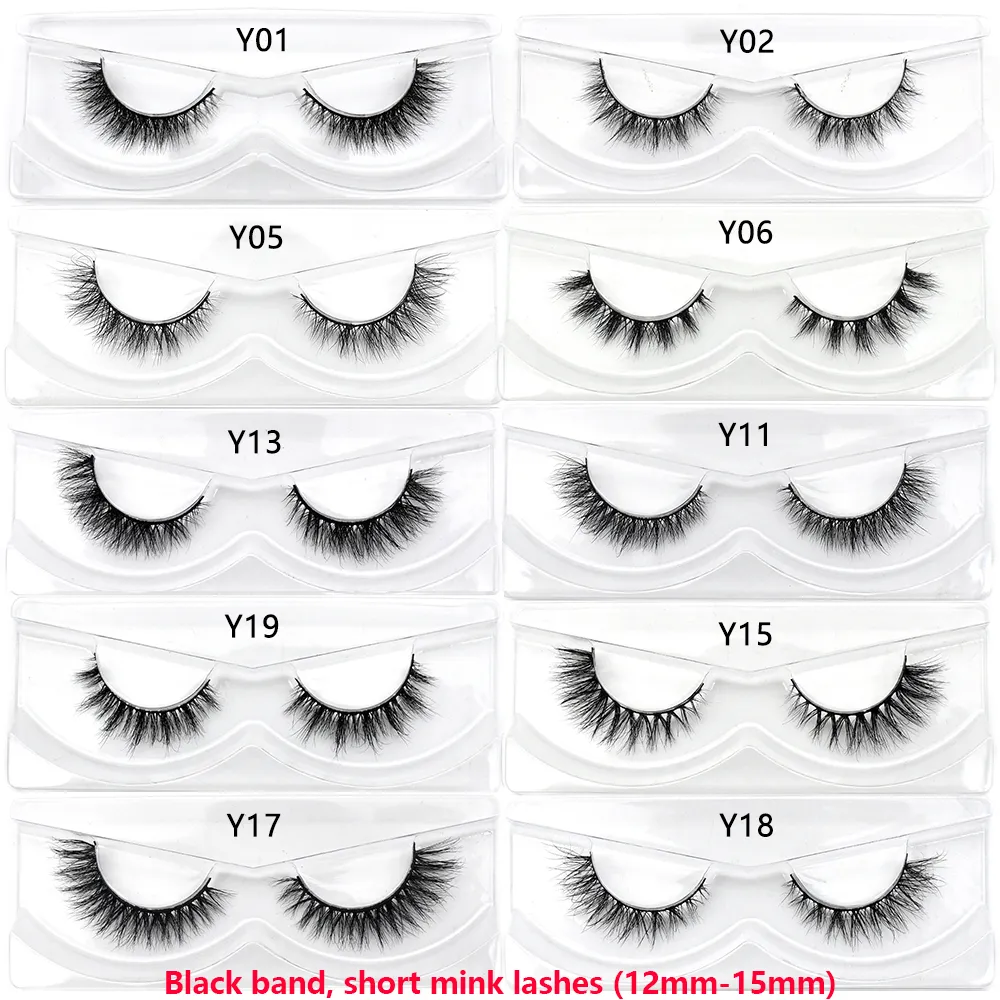 Pestañas de medio ojo, pestañas postizas cortas de visón 3D naturales, tira cruzada fina y esponjosa, pestañas postizas suaves, media extensión de pestañas, maquillaje — image 6