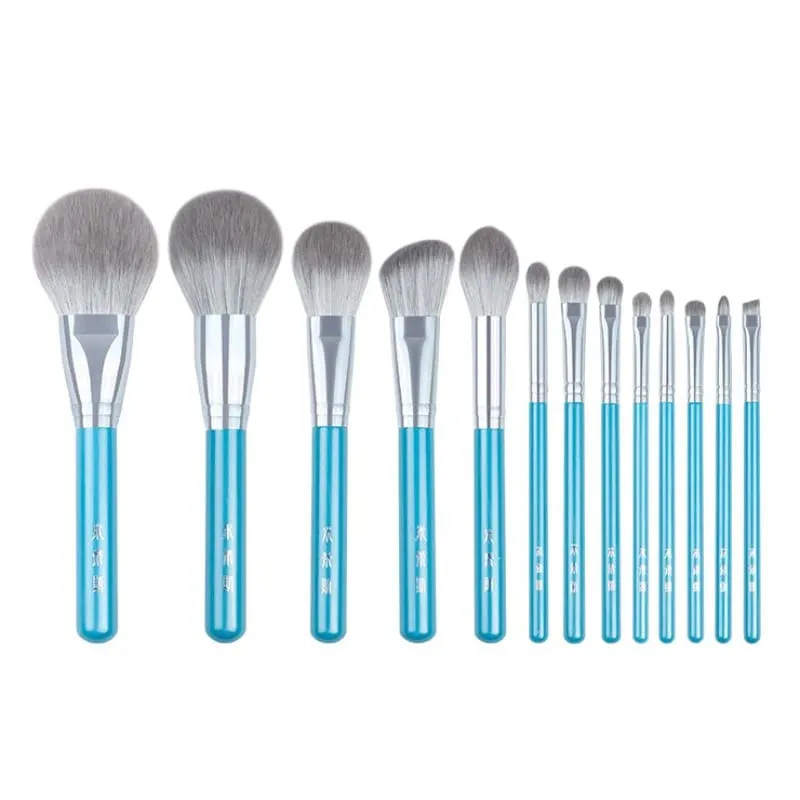 13 pçs/set Azul Pincéis de Maquiagem conjunto inteiro Grande Pó Blush esculpir Sombra compõem kit manchas iluminador sobrancelha pincel labial — image 1