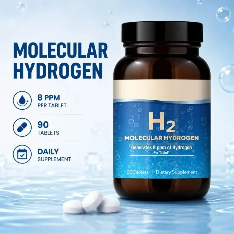 Hydrogène moléculaire H2 – Favorise le vieillissement sain, l'énergie cellulaire et la santé du cerveau – avec magnésium élémentaire 90 comprimés sans OGM — image 1