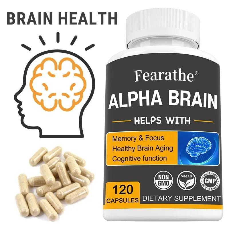 Alpha Brain Nootropics Supplément cérébral pour hommes et femmes – Mémoire Clarté mentale et cognition avec capsules de vitamine B6 Focus — image 2