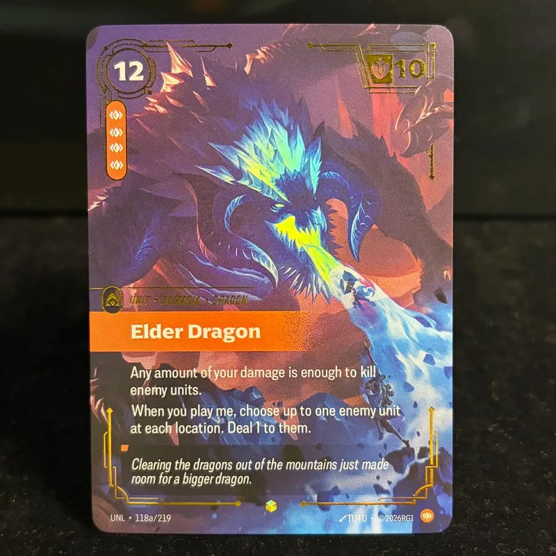 Rune Riftbound OGN Origin Genesis UNL Unleashed KaiSa Elder Dragon Collezionabile Alt Art Showcase Esclusiva Holo Foil Proxy Card