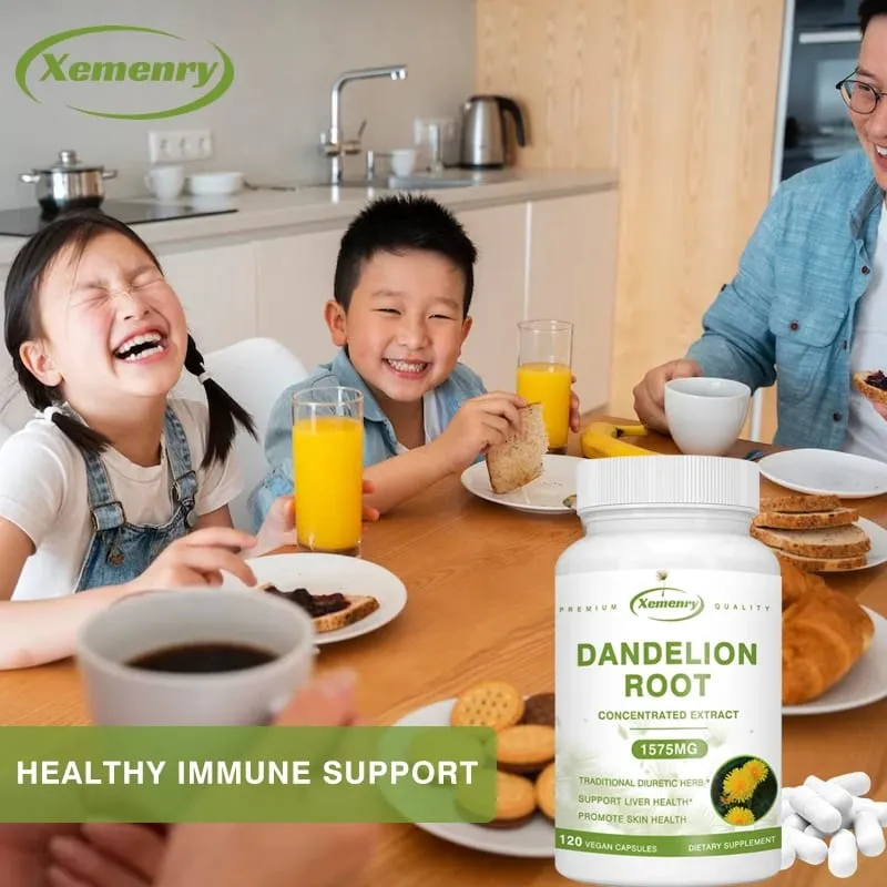 Kapsul Ekstrak Akar Dandelion untuk Perlindungan Detoks Hati Dukungan Hati Sistem Kekebalan Tubuh Yang Kuat Tekanan Darah & Gula Normal