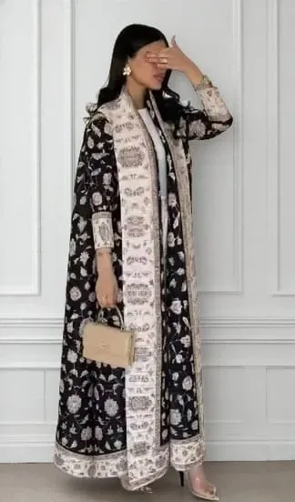 Frauen Falten Miyake Plissee Abaya Langarm Druck Faltbare Kragen Robe Strickjacke Mantel Neue Winter Mode Original Design 2026 — image 10
