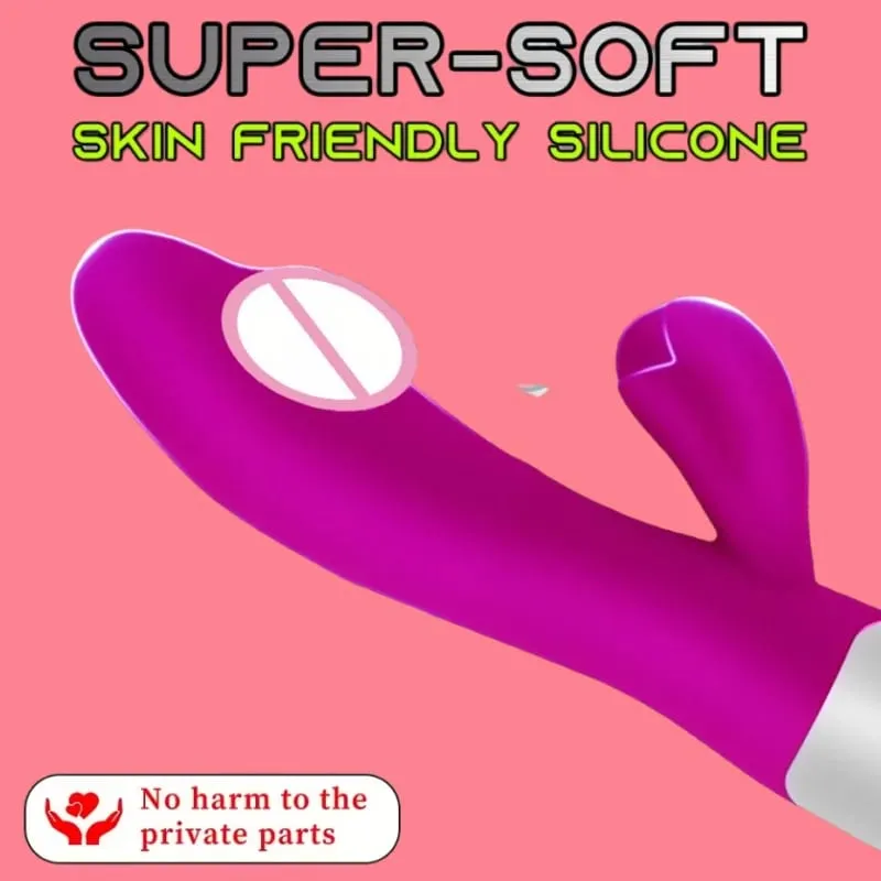 Silikon-G-Punkt-Kaninchen-Vibrator, Dual-Vibration, Klitoris-Massagegerät, 10 Geschwindigkeiten, wiederaufladbar, wasserdicht, Vergnügen, Sexspielzeug für Frauen — image 4