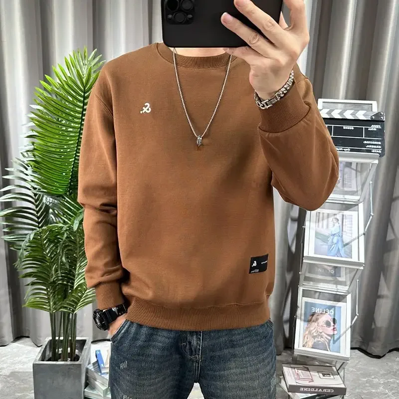 Felpa con stampa casual semplice alla moda da uomo primavera autunno Felpa con cappuccio Y2K Streetwear girocollo manica lunga pullover allentato — image 5