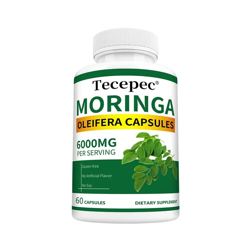 มะรุมอินทรีย์แคปซูล 6000 มก. สารต้านอนุมูลอิสระ Boost Energy & Metabolism สนับสนุนภูมิคุ้มกันย่อยอาหารสมองและสุขภาพหัวใจ — image 8